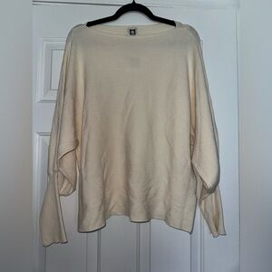 Anne Klein Cream Ribbed Sweater medium nwt